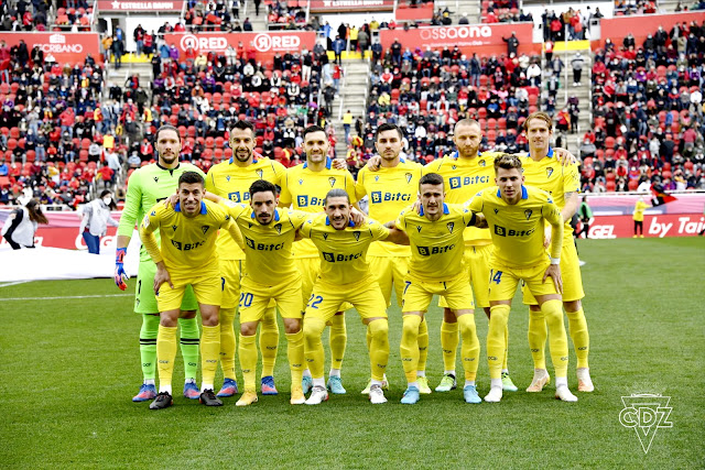 CÁDIZ C. F. Temporada 2021-22. Ledesma, Negredo, Lucas Pérez, Víctor Chust, Haroyan, Álex Fernández. Rubén Alcaraz, Iza Carcelén, Pacha Espino, Salvi, Iván Alejo. R. C. D. MALLORCA 2 CÁDIZ C. F. 1 Sábado 05/02/2022, 16:15 horas. Campeonato de Liga de 1ª División, jornada 23. Palma de Mallorca, Visit Mallorca Estadi: 13,226 espectadores. GOLES: 0-1: 8’, Rubén Alcaraz. 1-1: 20’, Salva Sevilla, de penalti. 2-1: 66’, Muriqi, de penalti.